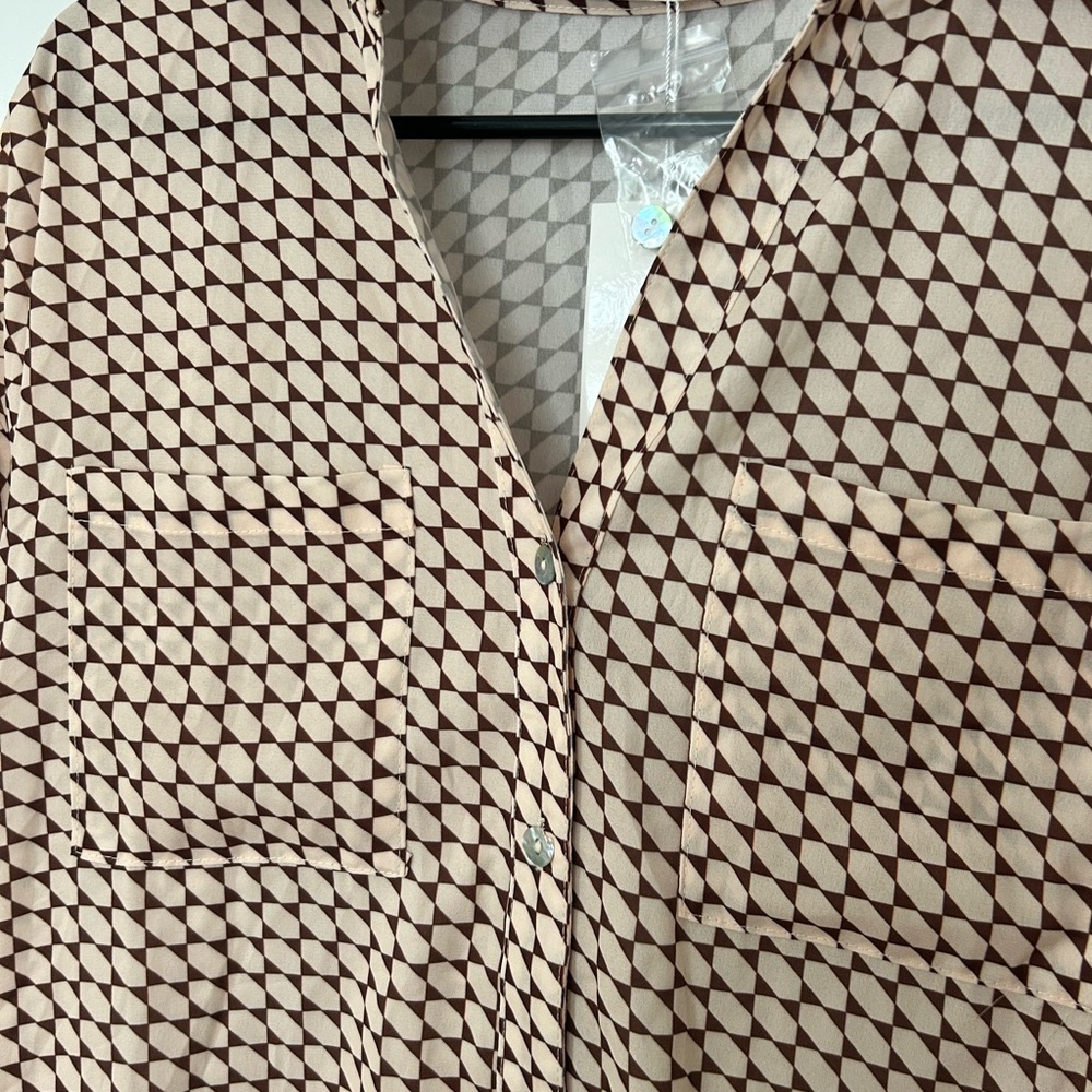 Geometric Patterned Blouse and pants